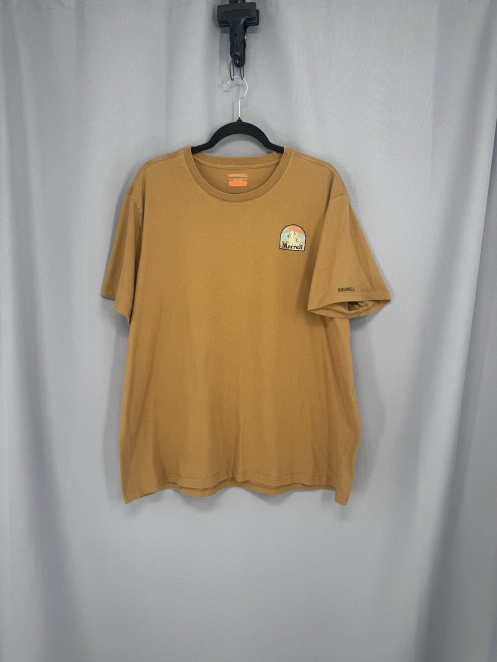 Merrell Tee Mens XXXL Brown Short Sleeve Organic Cotton Blend Hiking Outdoor